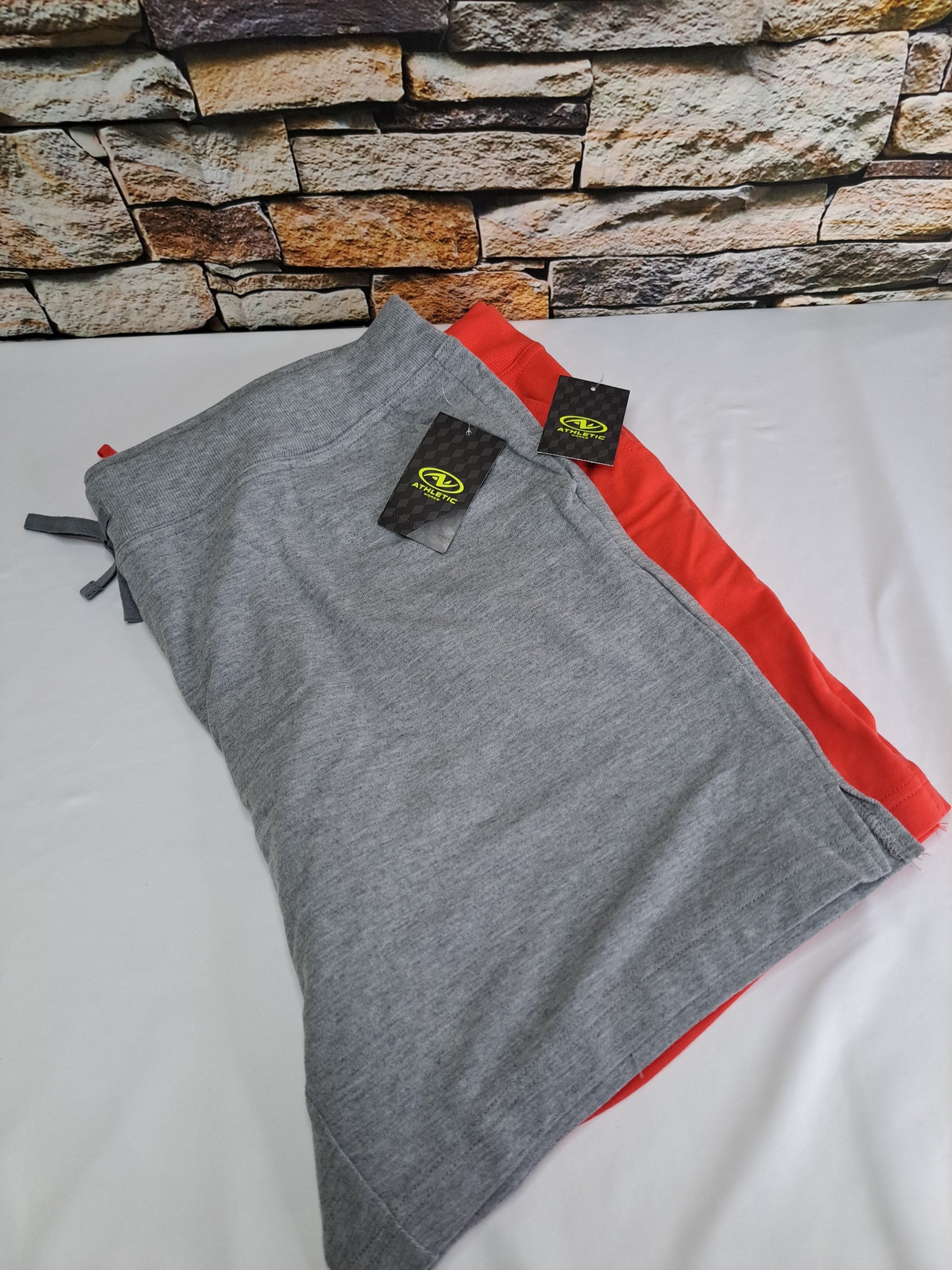 'Athletic Works' Original Drawstring Shorts Modest Length Side Pockets 2- Pairs